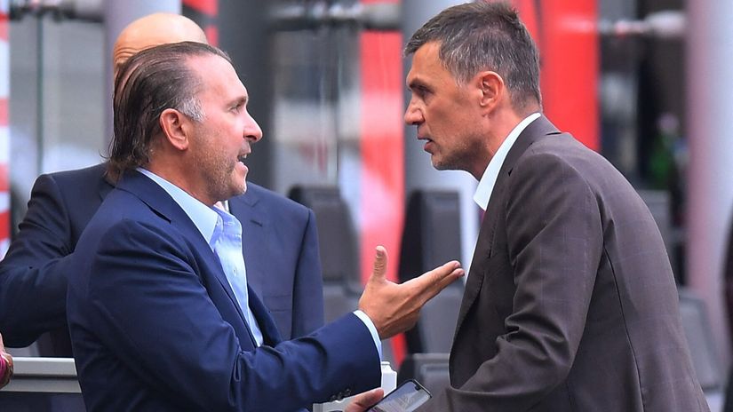 Cardinale agruing with Maldini (©REUTERS/Daniele Mascolo)