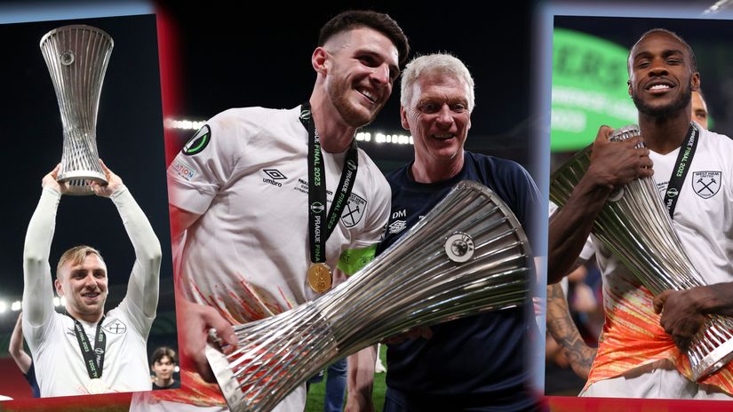 The Hammers' European joy: Rice hails Moyes, the fans go wild and heroes Bowen and Antonio go party