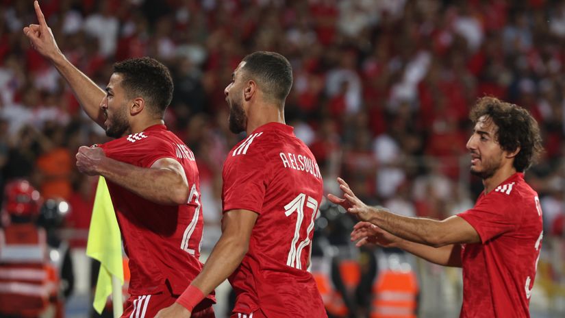 Abdelmonem celebrates after scoring the title-worth goal (©AFP)