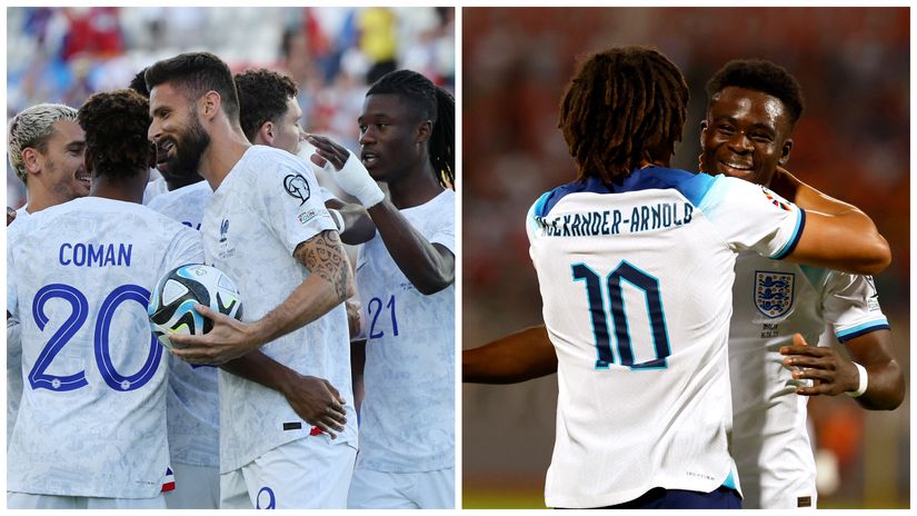 Les Bleus and Three Lions with lots of reasons to smile on Friday night (©Gallo images/Getty images sport)
