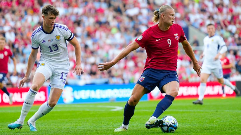 Haaland against Scotland (©AFP)