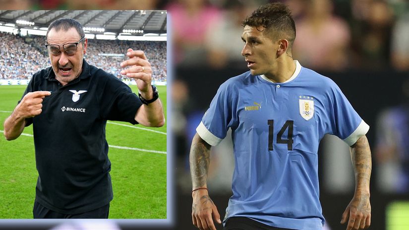 Maurizio Sarri and Lucas Torreira (©Getty Images)