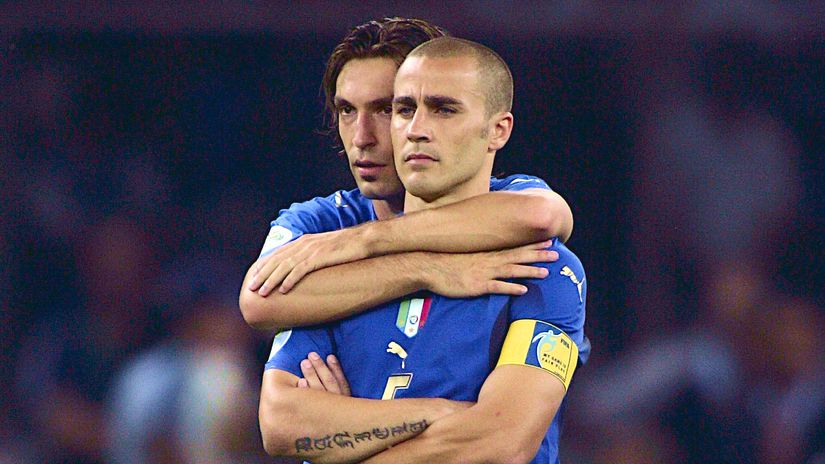 Andrea Pirlo and Fabio Cannavaro during the 2006 World Cup final (©Getty Images)