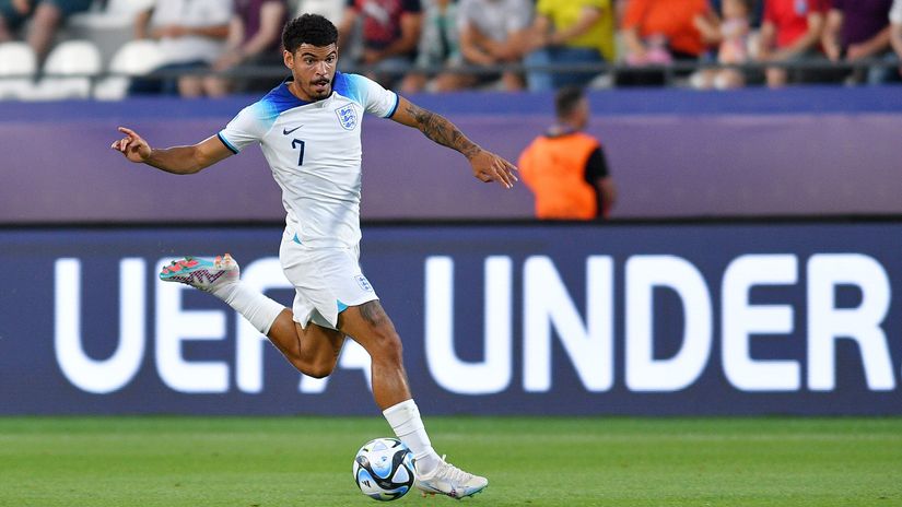 Gibbs-White in action for England (©Levan Verdzeuli/Getty Images)