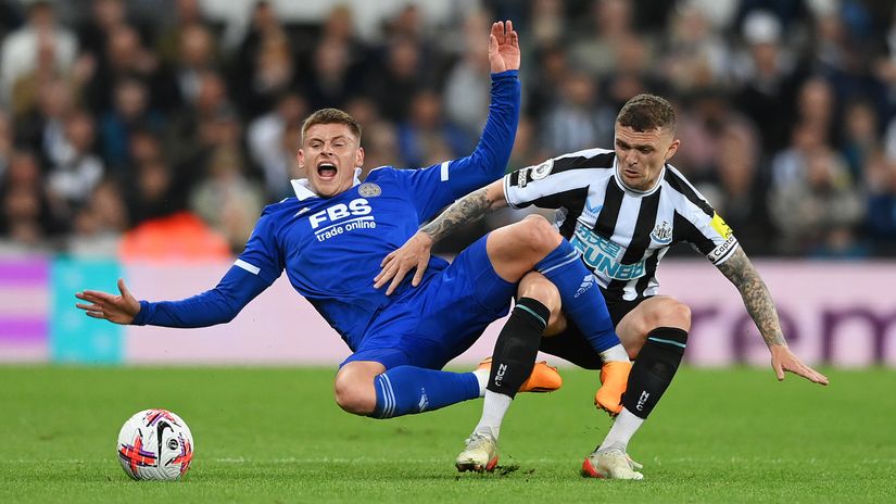 Future teammates: Harvey Barnes and Kieran Trippier (©Getty Images)