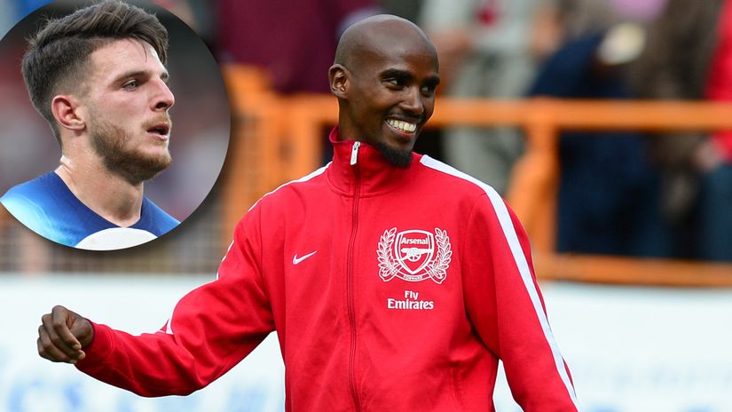 Mo Farah is a big fan of Arsenal and Declan Rice (©Getty Images)