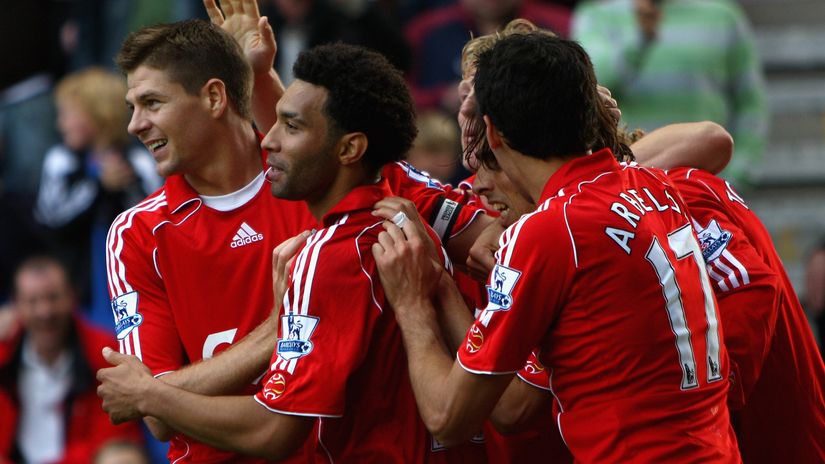 Gerrard and Pennant during their Liverpool days back in 2007 (©Clive Brunskill/Getty Images)