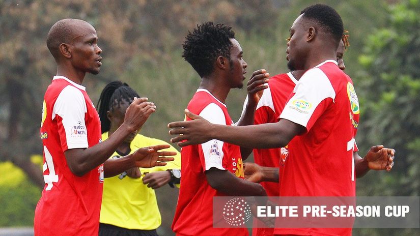  Bidco United celebrate after scoring © Kariobangi Sharks