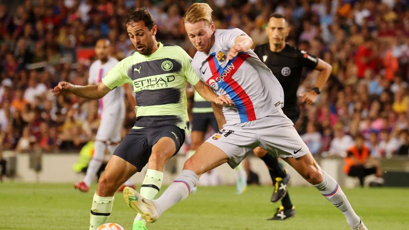 Silva against Barcelona back in August 2022 (©Gallo Images)