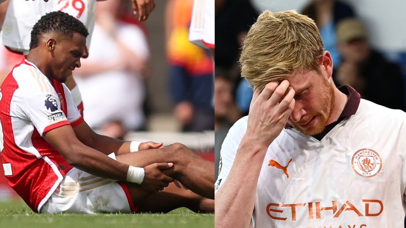 Jurrien Timber and Kevin De Bruyne (©Getty Images)