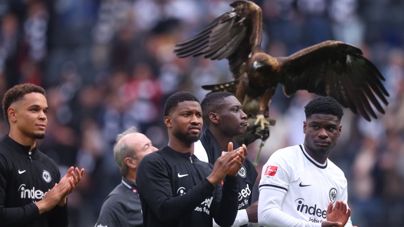 Kolo Muani (in the middle) not happy for staying in Koln's nest (©Alex Grimm/Getty Images)