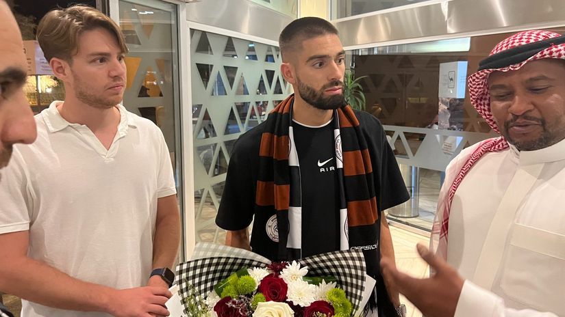 Carrasco at the airport in Riyadh