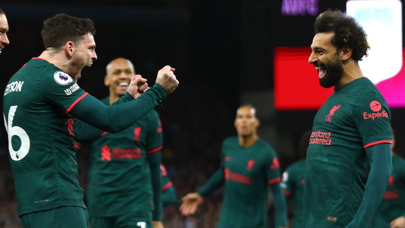 Andy Robertson and Mohamed Salah (©Getty Images)