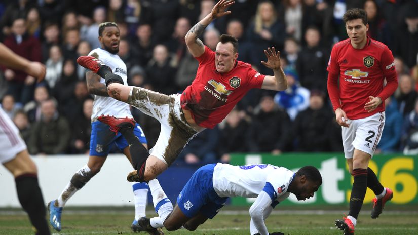 Phil Jones in action for United back in 2020 (©Gareth Copley/Getty Images)
