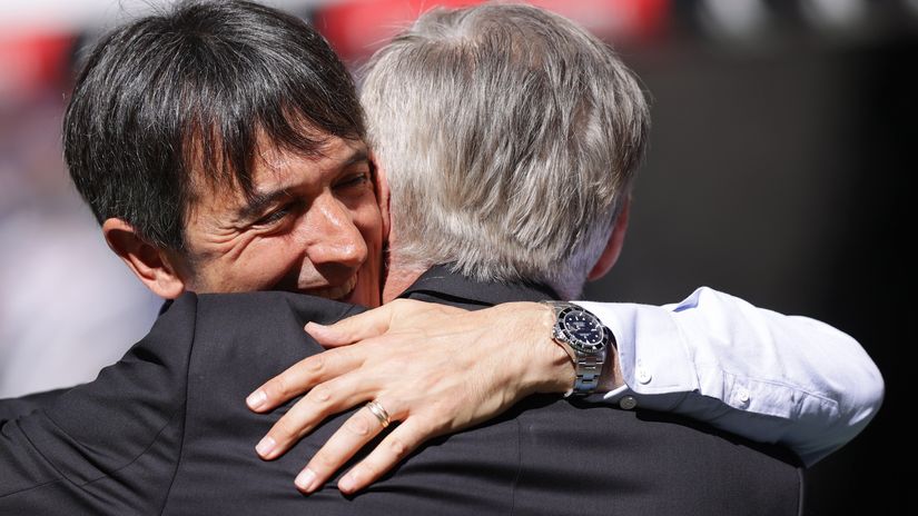 Pacheta hugs Ancelotti (©Gonzalo Arroyo Moreno/Getty Images)