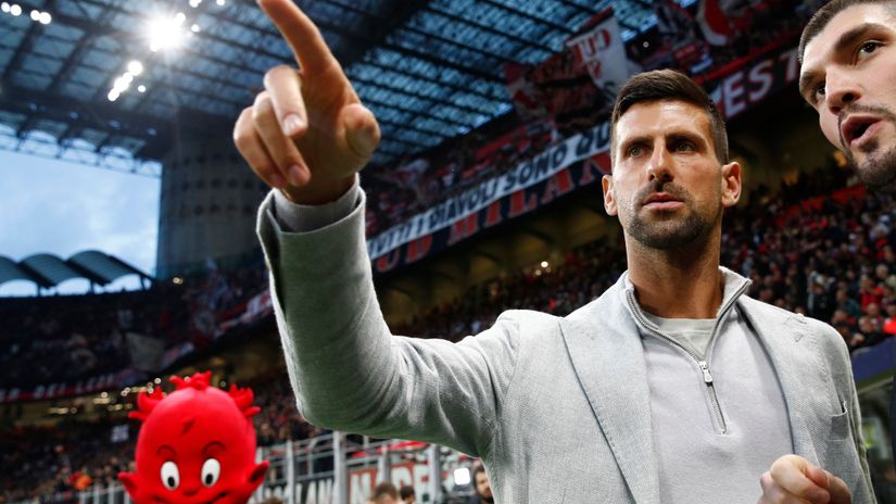 Novak at San Siro in May 2023 (©REUTERS/Alessandro Garofalo)