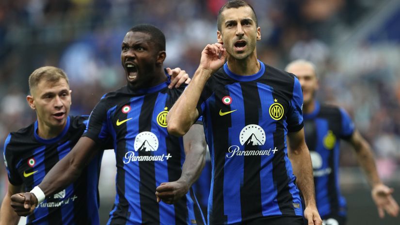 Mkhitaryan and Thuram celebrate (©Getty images sport)