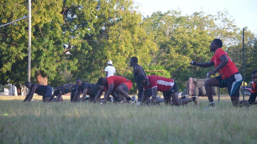 outh Coast Pirates training at SeaCrest Grounds. Courtesy/Tabby Nashipae