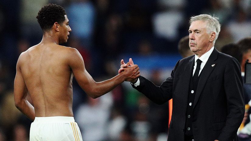 Jude Bellingam and Carlo Ancelotti (©Getty Images)