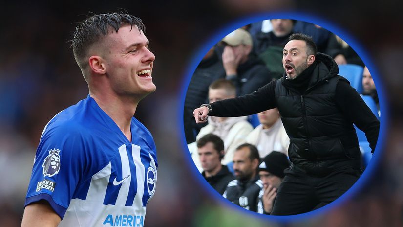 Evan Ferguson and Roberto De Zerbi (©Getty Images)