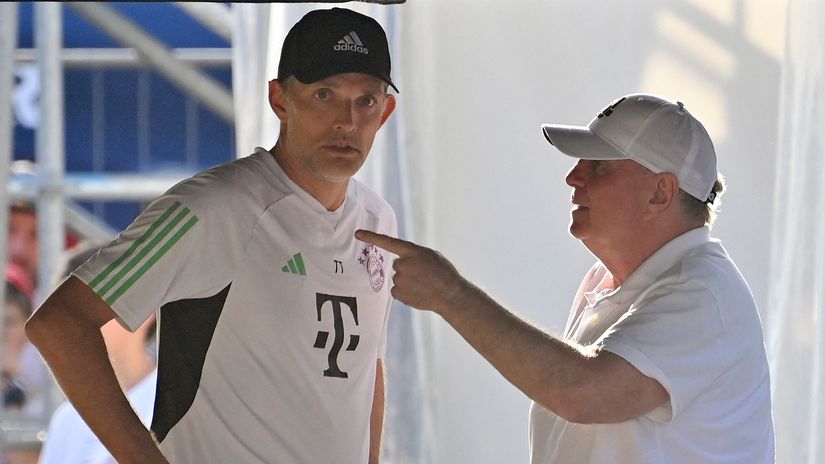 Thomas Tuchel and Uli Hoeness (©AFP)