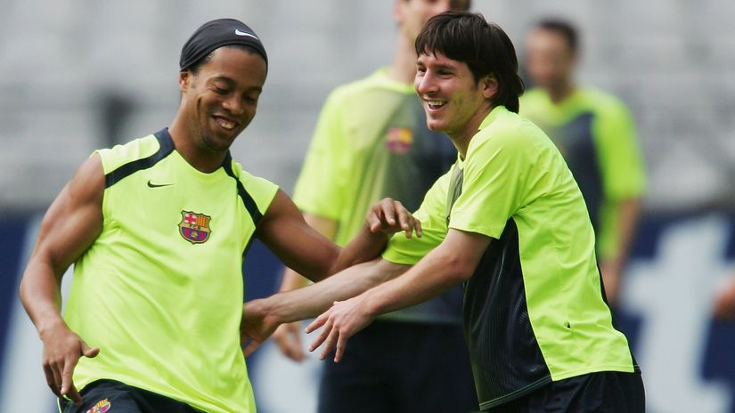 Ronaldinho & Messi back in 2006 (©Getty Images)