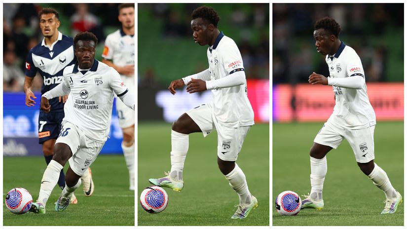 Nestory Irankunda in action for Adelaide United (©Getty images sport)