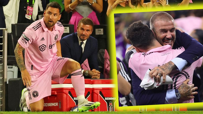 Lionel Messi and David Beckham (©AFP)