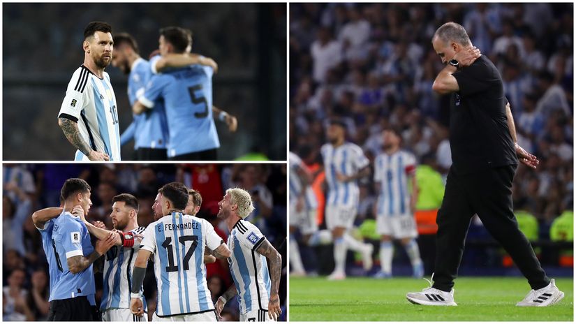 Messi and his WC winning gang was brought down to earth by Marcelo Bielsa's army (©Getty images sports)