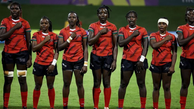 Lionesses in WXV3 match vs Colombia ©Kenya Rugby Union