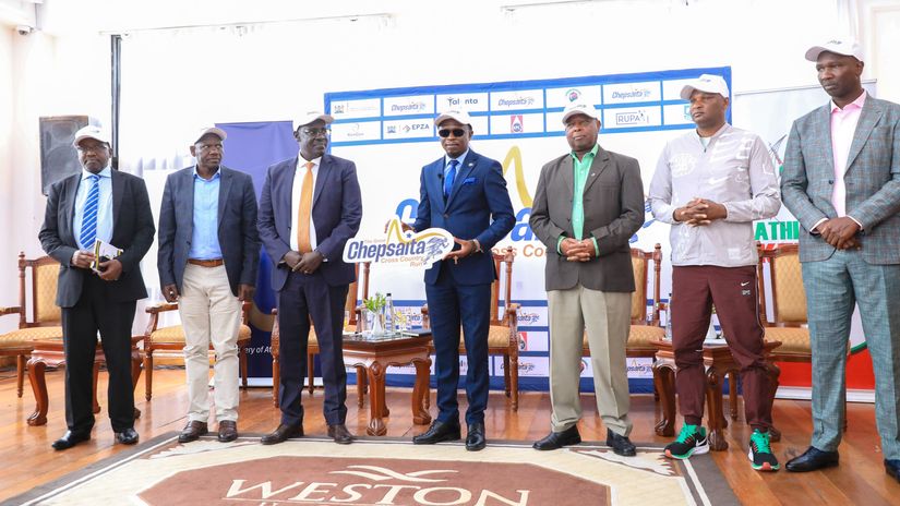 CS Ababu Namwamba during the launch of the Great Chepsaita Cross Country Run©Ministry of Youth Affairs, Creative Economy and Sports