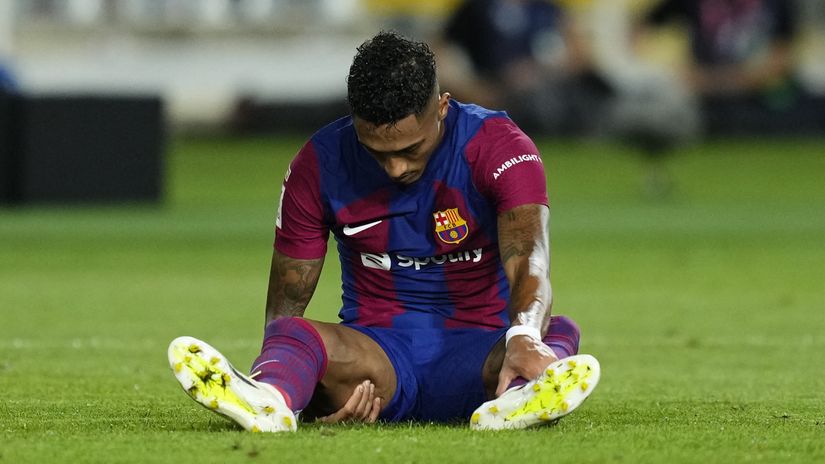 Raphinha is just one of the long list of injured players at Barca (AFP)