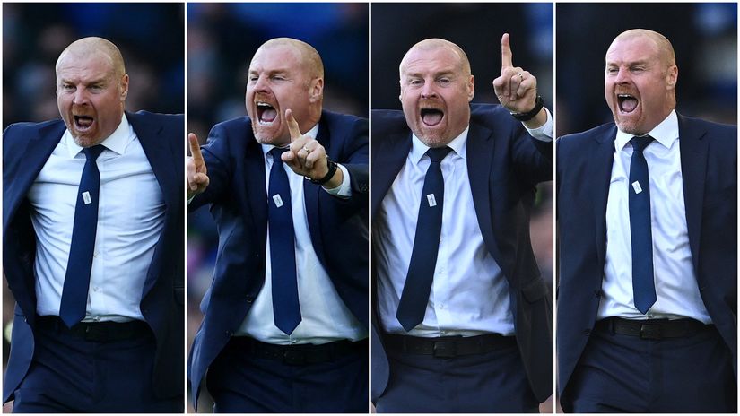 Sean Dyche is always vocal by the sideline as he was today, too (©Getty images sport/Gallo images)