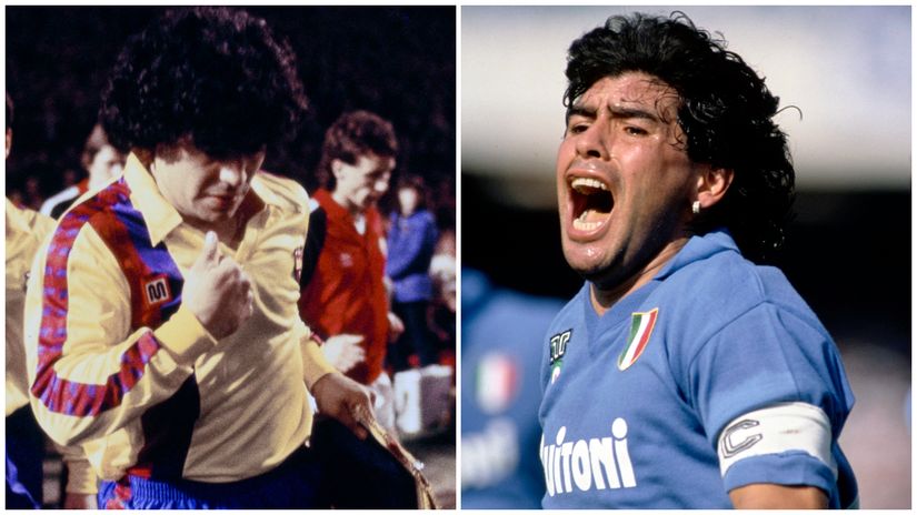 Diego Maradona played for both Barcelona and Napoli (©Getty images sport)