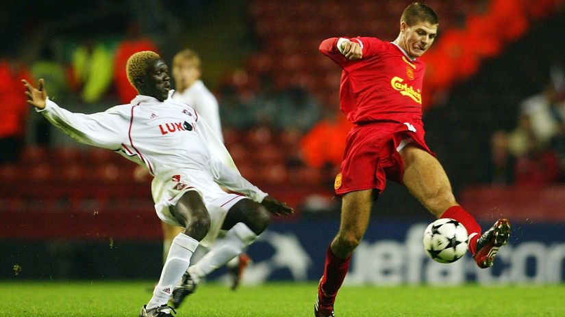 Kebe & Gerrard back in 2002 (©Getty Images)