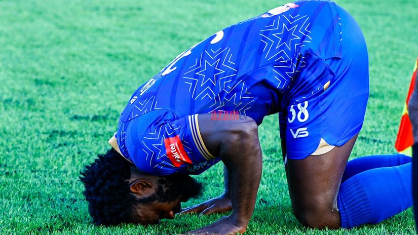 Rupia celebrates his goal against Azam FC Azam TV