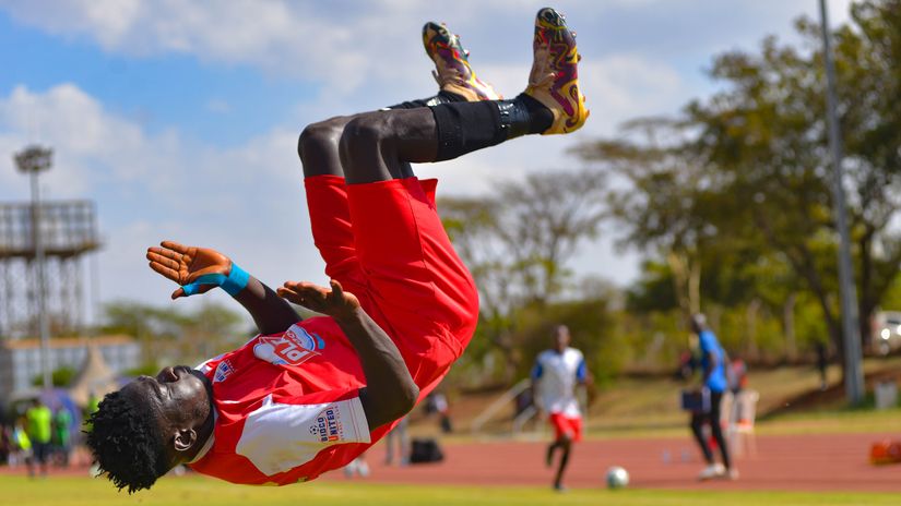 Shariff Musa celebrates after scoring against Bandari@ Mozzart Sport