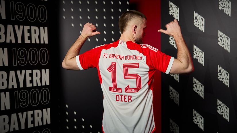 Eric Dier was presented as Bayern Munich's latest signing (©FCBayern)