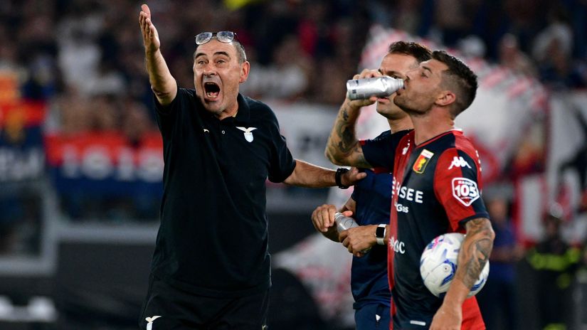 Maurizio Sarri reacts (©Marco Rosi - SS Lazio/Getty Images)