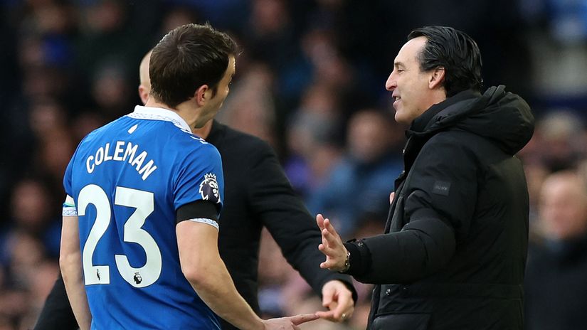 Seamus Coleman and Unai Emery (©Getty Images)