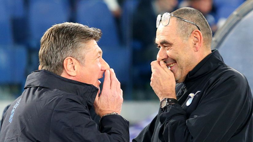 Walter Mazzarri and Maurizio Sarri were too happy with a drab goalless draw (©Getty Images)