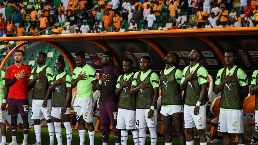 Ghana's duguout during the recent Mozambique tie at the AFCON (© Ngain Steve Jordan Ndong/Gallo Images)