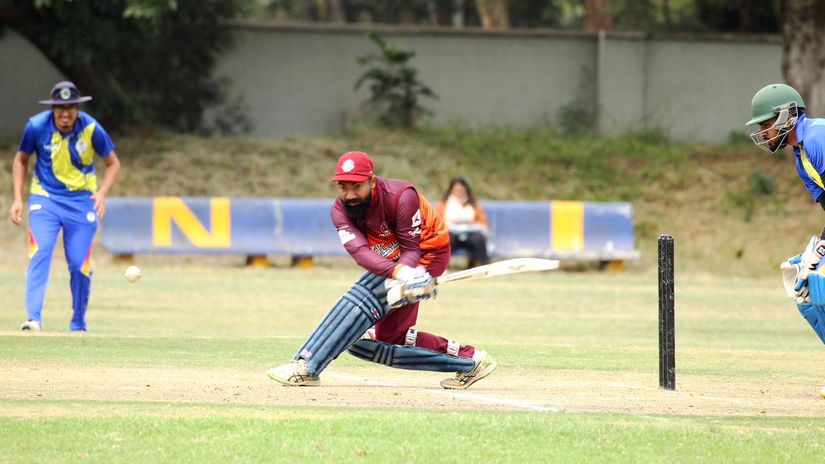 Stray Lion's top order batsman Shubham Jadhav in action © Courtesy 