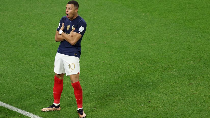 Mbappe and his trademark celebration (©Getty images sport)