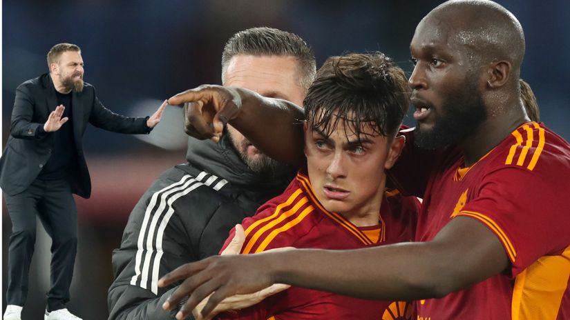Daniele De Rossi (left) and Dybala with Lukaku (©Getty images sport)