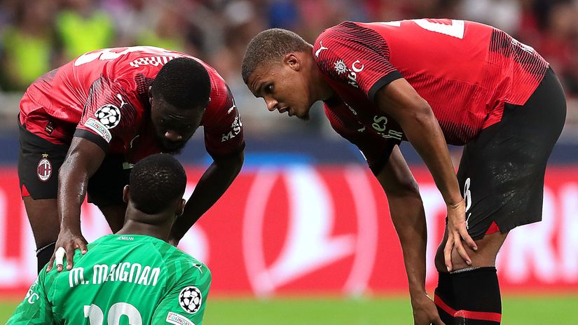 Fikayo Tomori and malick Thiaw with Mike Maignan (©Getty Images)