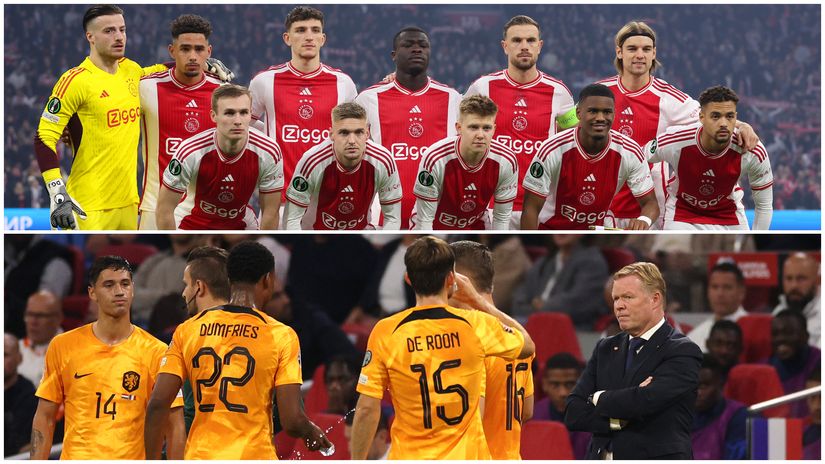 Ajax squad with Hendo as a captain (above) and the Dutch side led by Koeman (©Getty images sport)