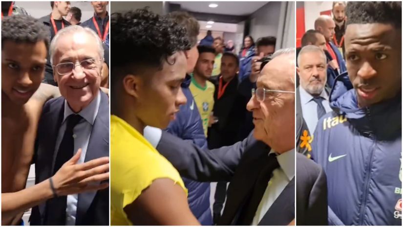 Florentino with the Brazilians of Real Madrid (PrintScreen)