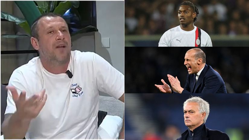 Cassano (left) & Leao, Allegri, Mourinho (right) (©PrintScreen, Getty Images)