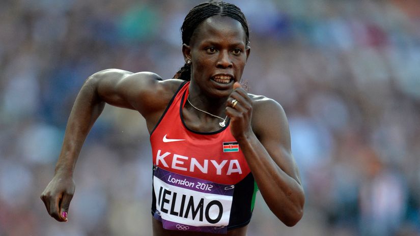 Pamela Jelimo during the 800m semifinals in London 2012(Photo by ERIC FEFERBERG / AFP)